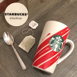 2020 Starbucks White Red Tall Arrows Coffee Mug Classic Mermaid Logo 16oz